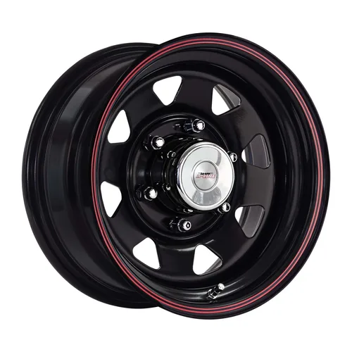 MAG WHEEL - SPOKE BLACK WITH RED PINSTRIPE 15X7 6X139.7 STEEL WHEELS (SET OF 4)