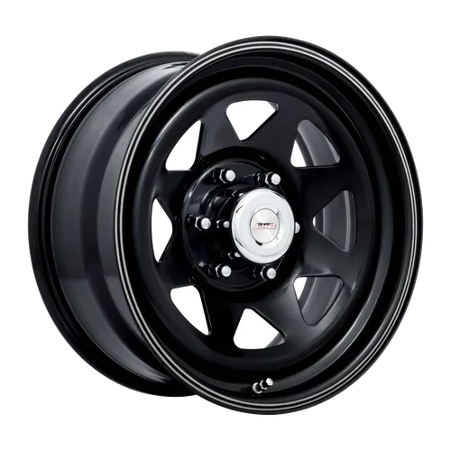 MAG WHEEL - SPOKE BLACK WITH SILVER PINSTRIPE 14X7 5X114.3 STEEL WHEELS (SET OF 4)